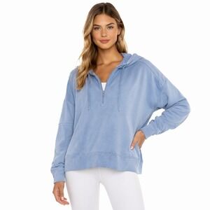 We Wander Sydney Feather Fleece Hoodie Women XL Light Blue NWT